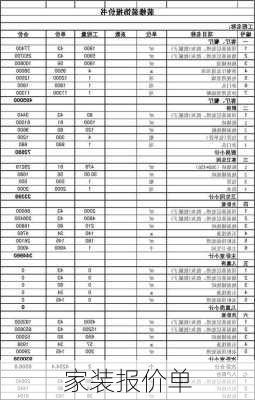 家装报价单