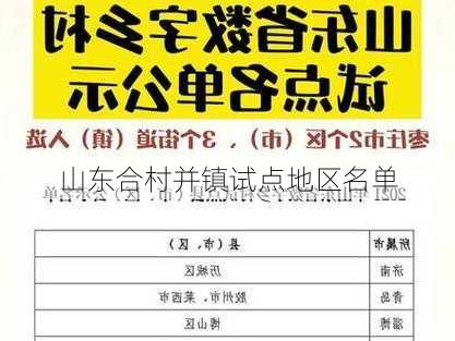 山东合村并镇试点地区名单-第2张图片-七天装修网