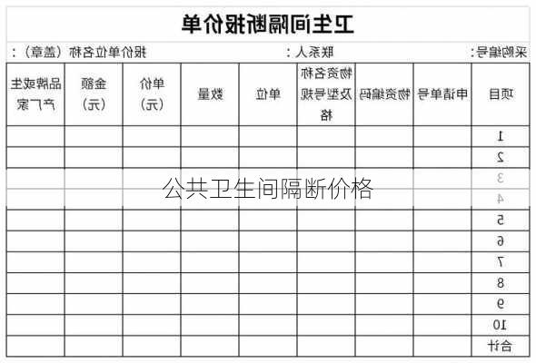 公共卫生间隔断价格