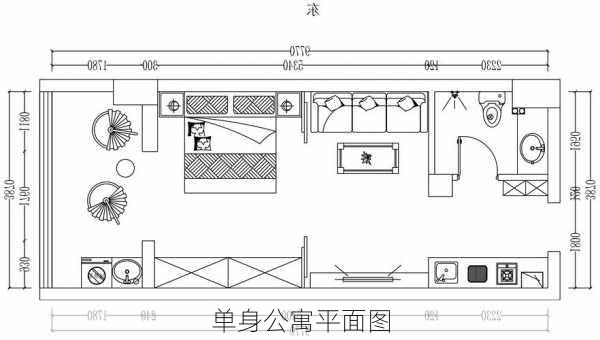 单身公寓平面图-第2张图片-七天装修网